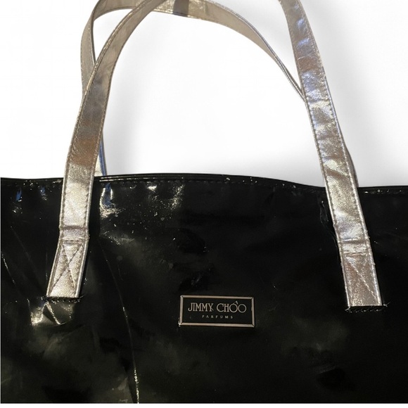 Jimmy Choo Black and Silver Glossy Tote Bag - Picture 3 of 9